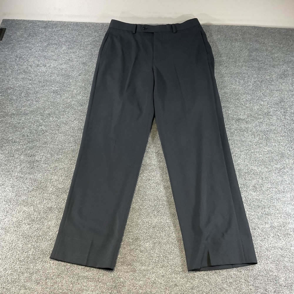Brooks Brothers 1818 Madison Wool Dress Pants Mens 33x32 Navy Blue Flat Front